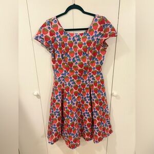 Eva Rae Fit and Flare Cap Sleeve 🍓 Strawberry / Blueberries 🫐 Pink Dress